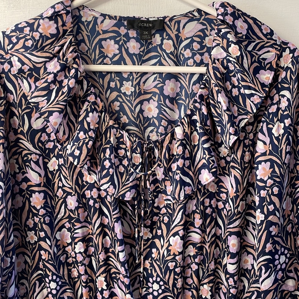 J. Crew V-neck mini dress in floral fields women’s size 3X - Picture 4 of 16